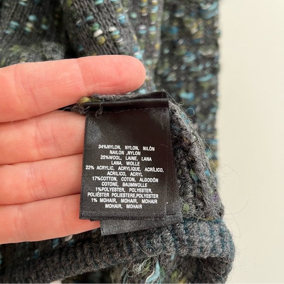 Anthropologie Moth Keavy Jacquard Jacket Sweater Cardigan Green Wool Medium - Picture 7 of 8